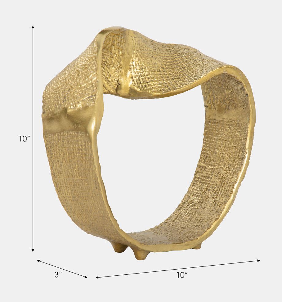 TWISTED HAMMERED RING, BRASS LOOK 10 x 3 x 10 TWISTED HAMMERED RING, BRASS LOOK 10 x 3 x 10