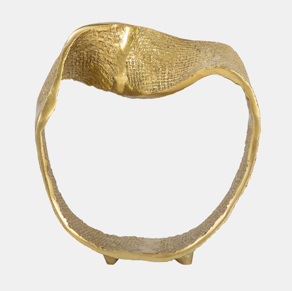 TWISTED HAMMERED RING, BRASS LOOK 10 x 3 x 10 TWISTED HAMMERED RING, BRASS LOOK 10 x 3 x 10