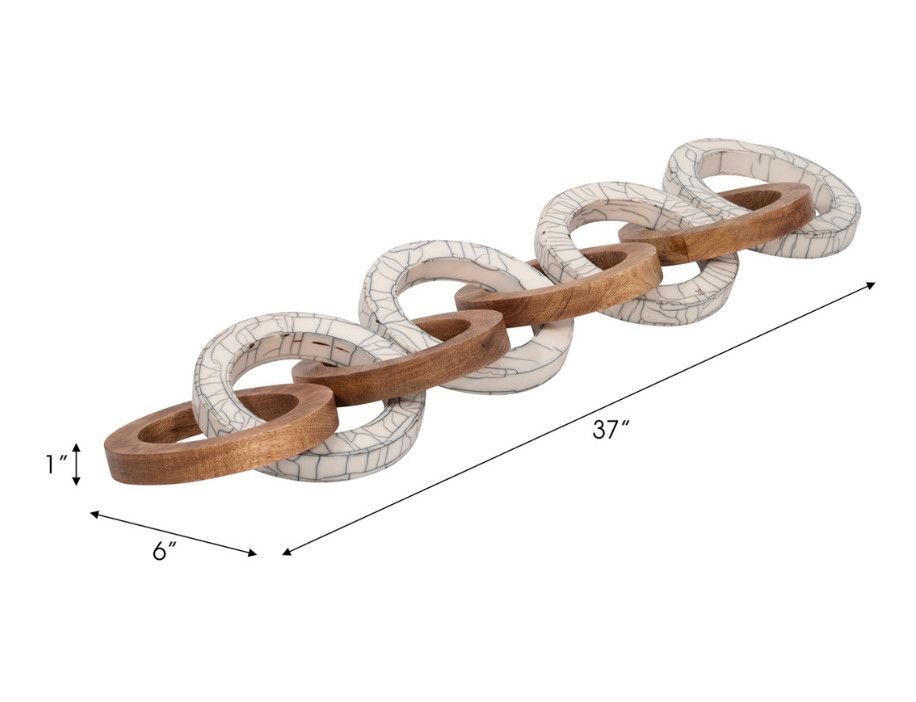 WOOD AND RESIN LINK CHAIN 33 x 6 x 3