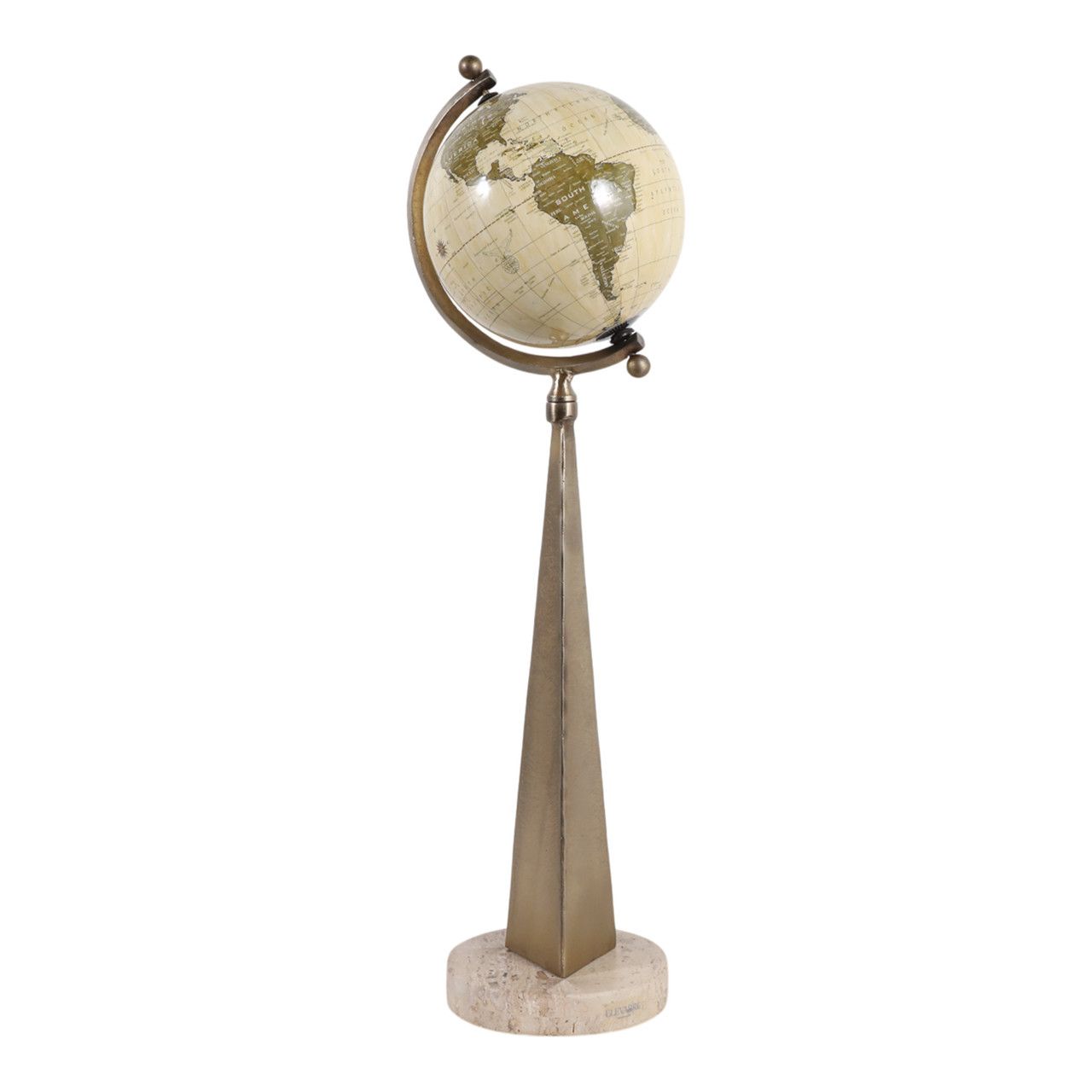 OVERSIZED GLOBE, BRONZE 9 x 8 x 30 H