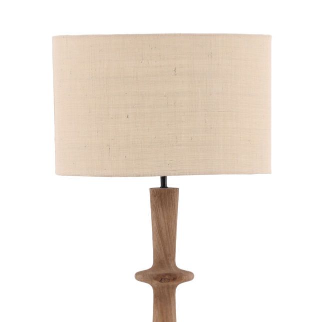Floor Lamp Dark Natural Shade Shade: 20W × 20.D × 12.50"H | Base: 8.5"W × 8.5"D × 57."H
