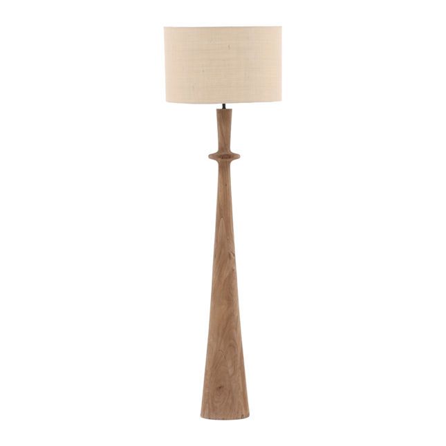 Floor Lamp Dark Natural Shade Shade: 20W × 20.D × 12.50"H | Base: 8.5"W × 8.5"D × 57."H Floor Lamp Dark Natural Shade Shade: 20W × 20.D × 12.50"H | Base: 8.5"W × 8.5"D × 57."H