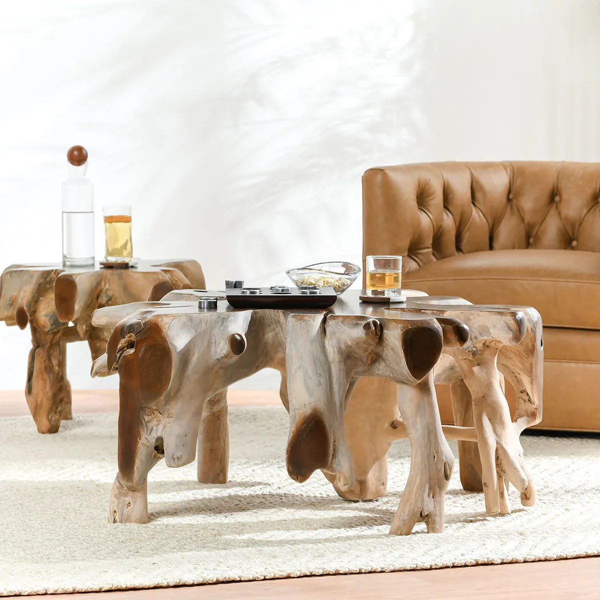 Teak Round Coffee Table-Natural 41W x 38D x 18H Teak Round Coffee Table-Natural 41W x 38D x 18H