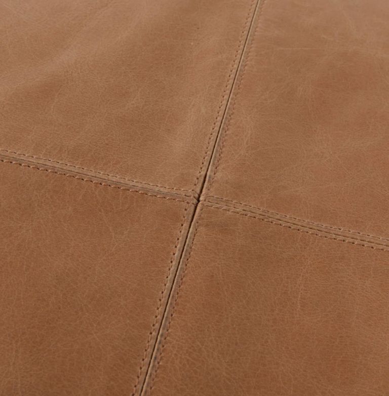 Stool-Chestnut Leather -20x16x18 Stool-Chestnut Leather -20x16x18