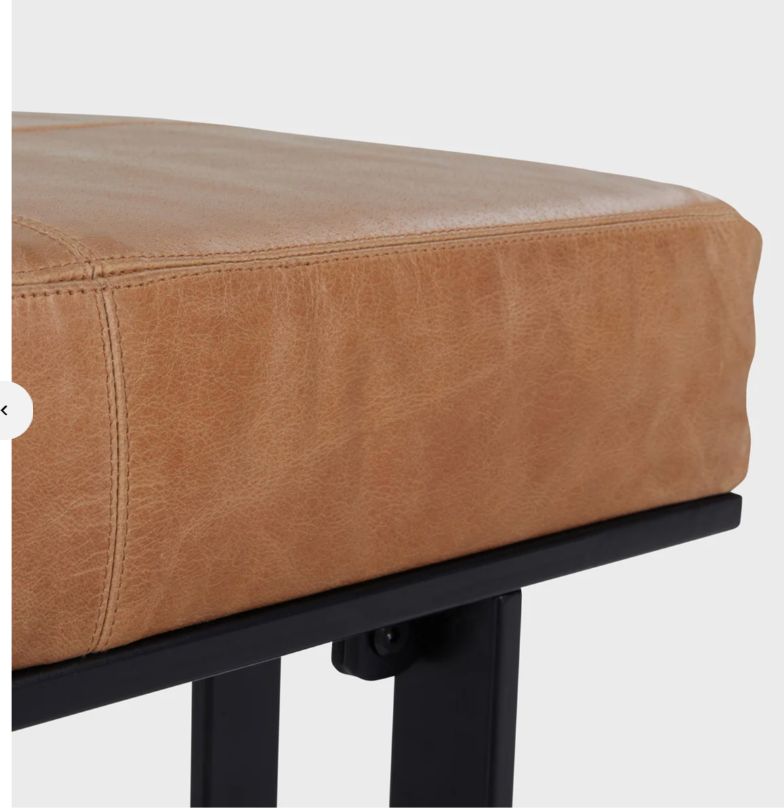 Stool-Chestnut Leather -20x16x18 Stool-Chestnut Leather -20x16x18