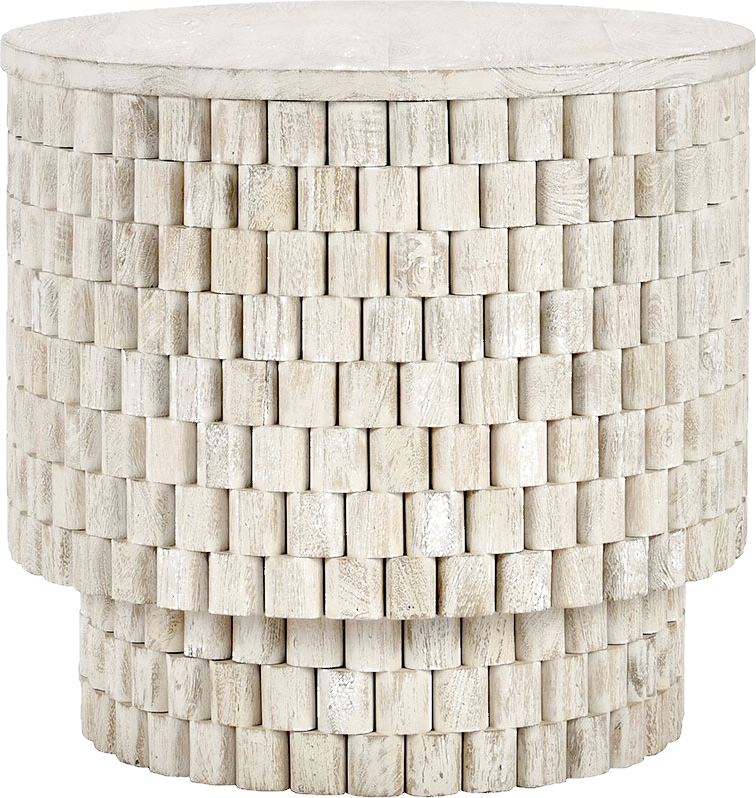 White Round End Table 25 W x 25D x 23H White Round End Table 25 W x 25D x 23H