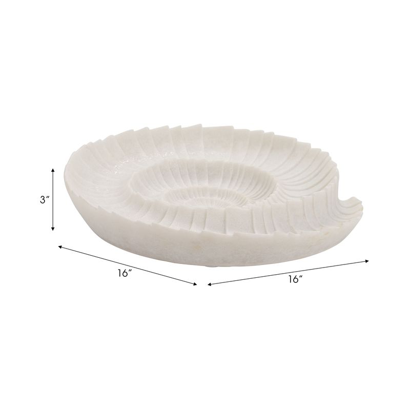 RESIN SHELL DECOR BOWL 16 x 16 x 3