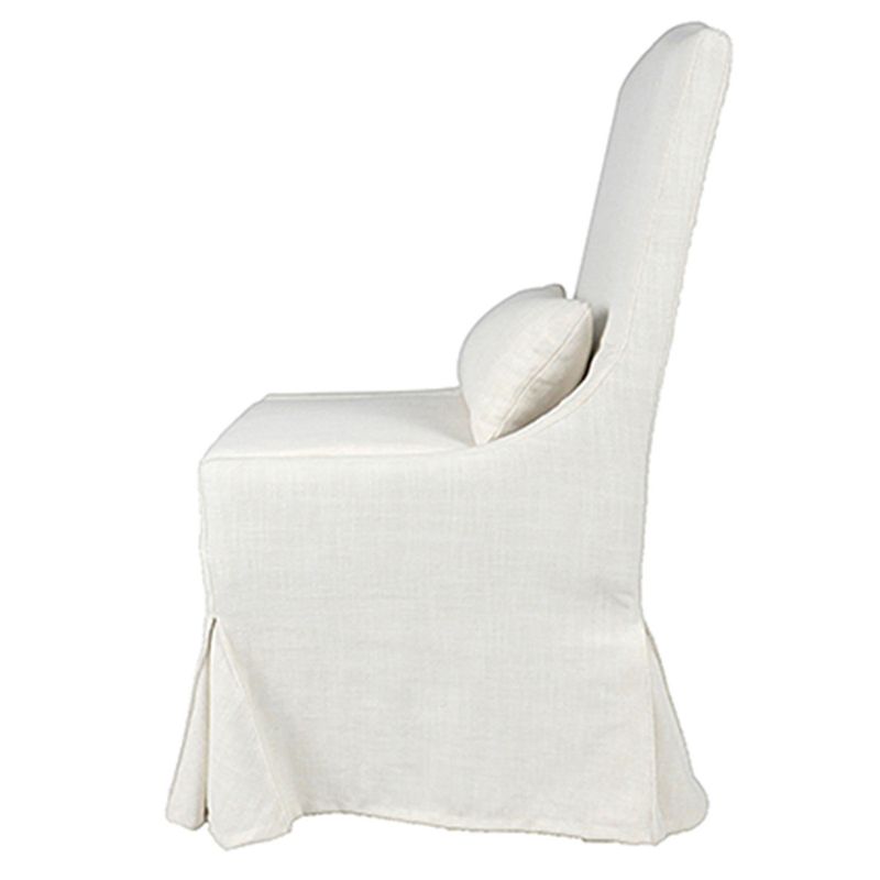 Bella Slipcovered Dining Chairs, Cream Linen 24x29.5x43