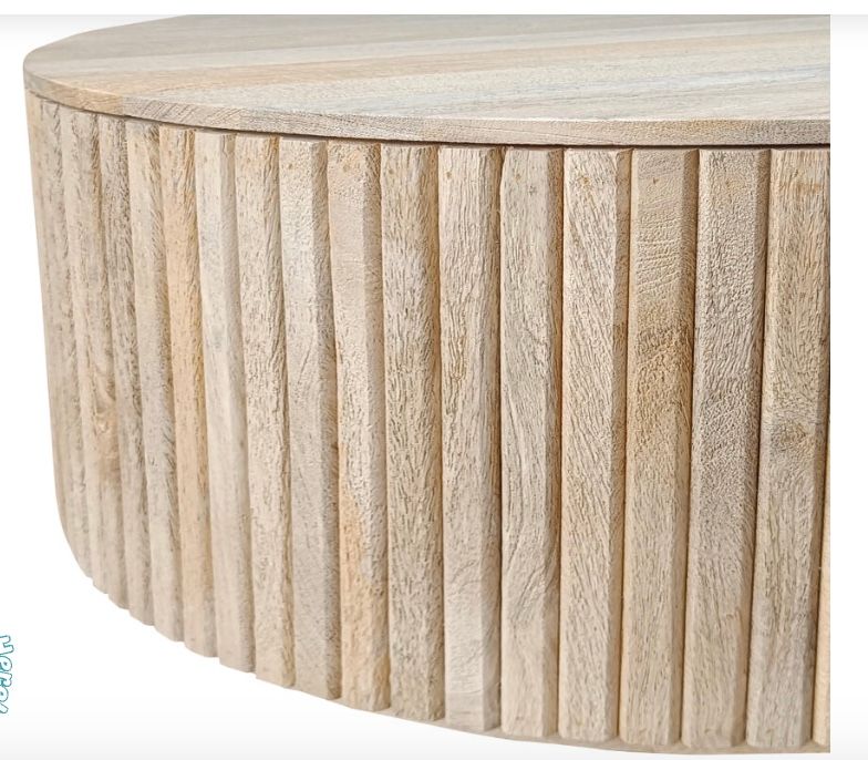 Round Reeded 38″ Coffee Table 38"L x 38"W x 18"H
