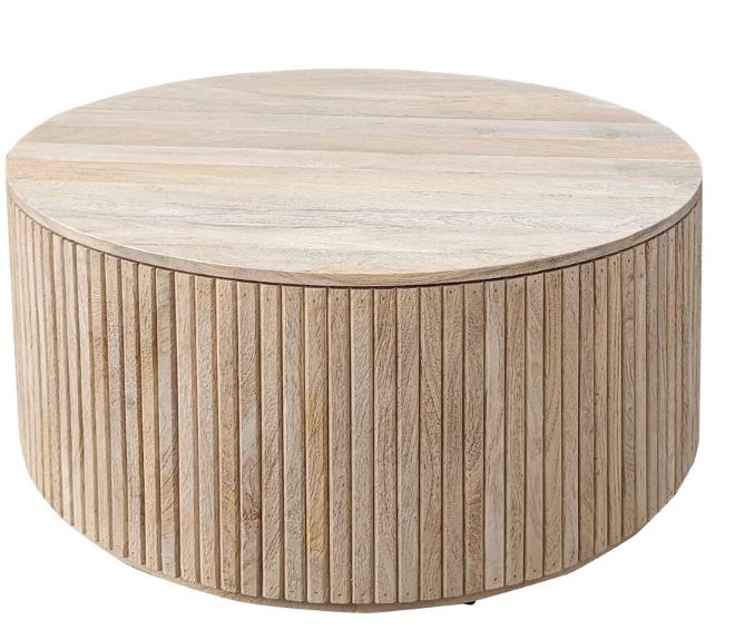Round Reeded 38″ Coffee Table 38"L x 38"W x 18"H