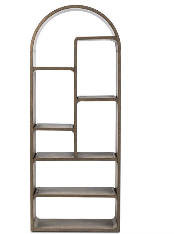 Arched Bookcase Nat Oak 30 w x 15 d x 75 h Was 1828. No other Discounts As Is!