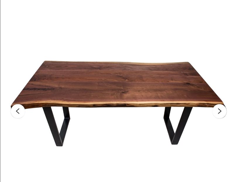 WOODEN LIVE EDGE DINING TABLE 72 L X 35.5 D X 30.75 H (1 3/8" Thick)