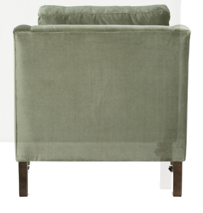 Quick Ship Madeline Chair - Antiqued Moss Velvet L33” D36” H32”