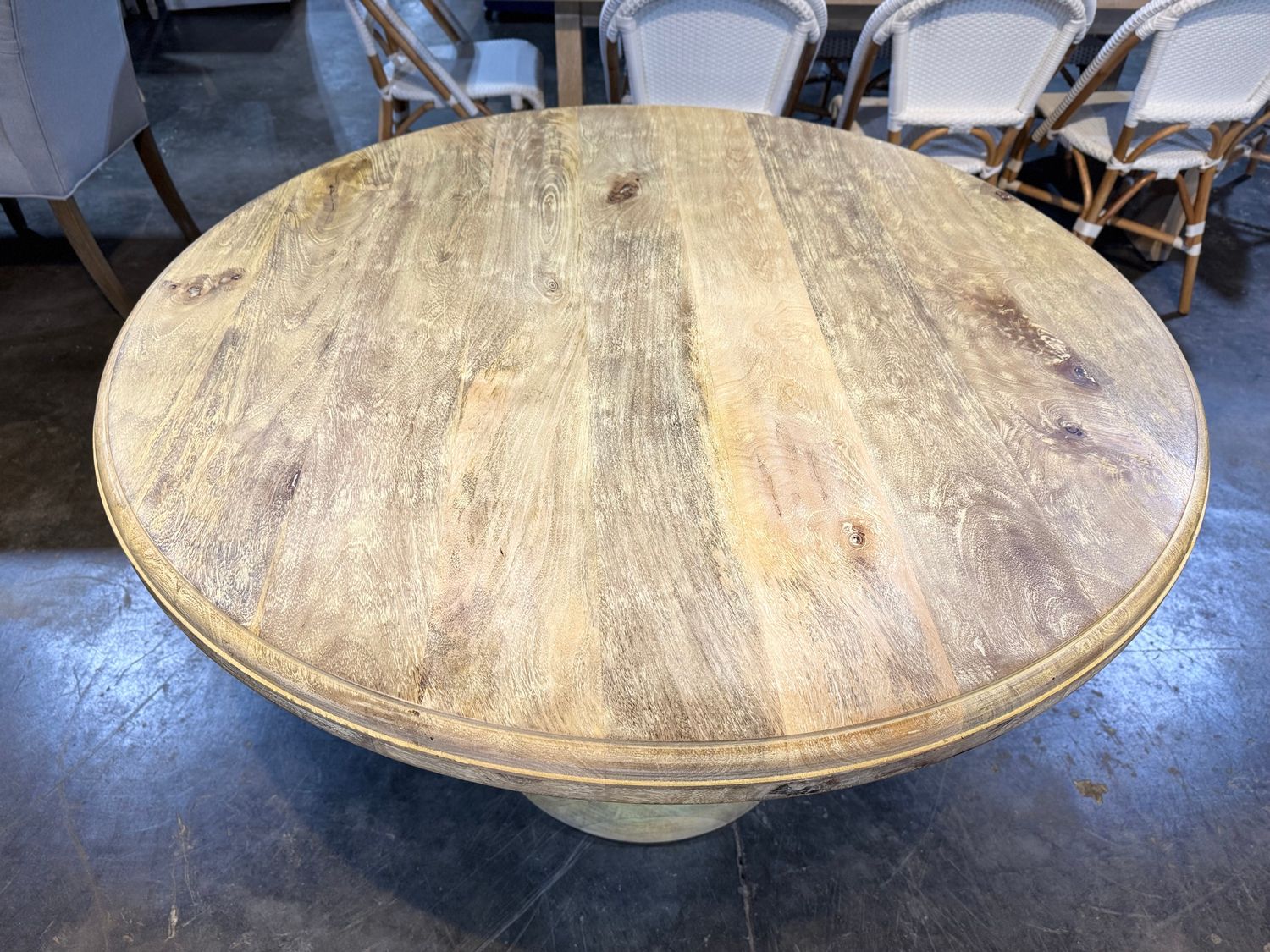 Container Item Mango Round Dining Table 48"Dia 31.5" H Container Item Mango Round Dining Table 48"Dia 31.5" H