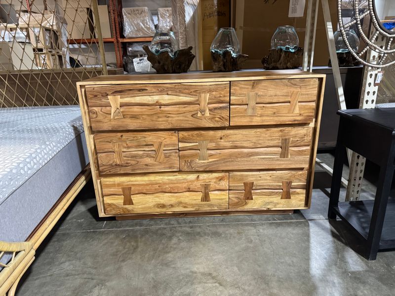 Item Bali 5 Drawer Dresser 54x18x36 Item Bali 5 Drawer Dresser 54x18x36