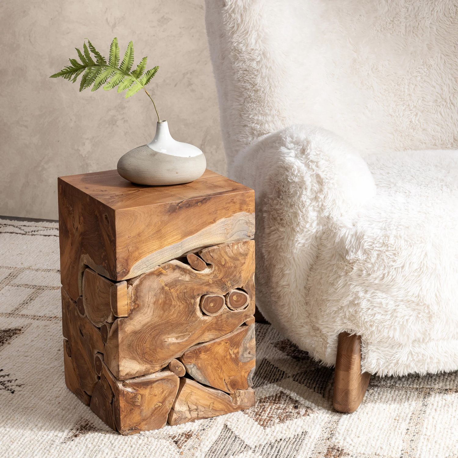 Accent Table Natural 13”W x 13”D x 21”H Accent Table Natural 13”W x 13”D x 21”H