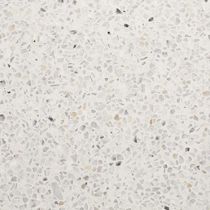 Outdoor Round Bistro Table - White elegant terrazzo finish 31”W x 31”D x 30”H