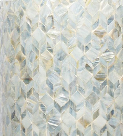 Side Table Unique Iridescent Shell  Lacquered Shell Unique Iridescent 13" x13" x 19" H