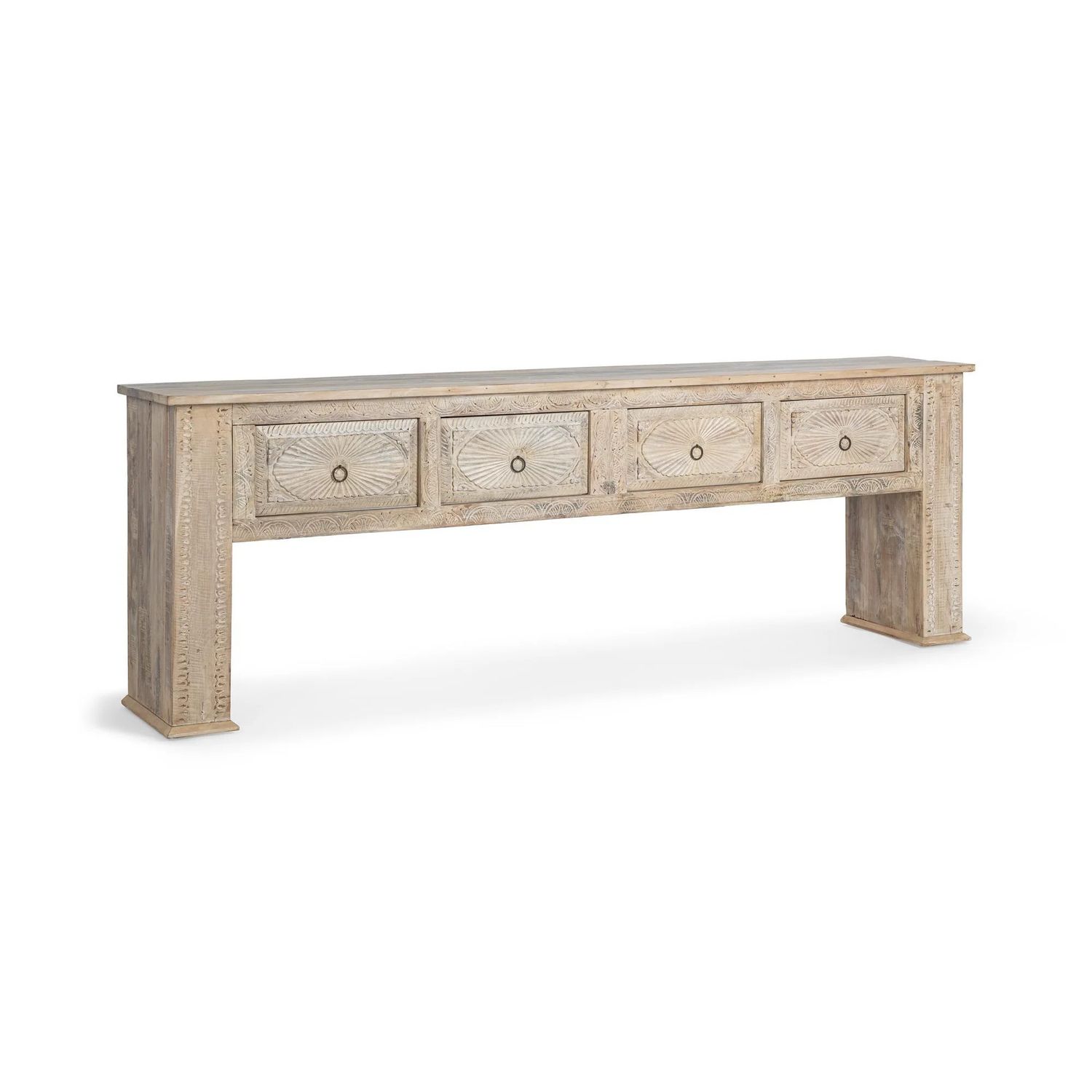 Craved 4 Drawer Console Table  108 x 18 x 36