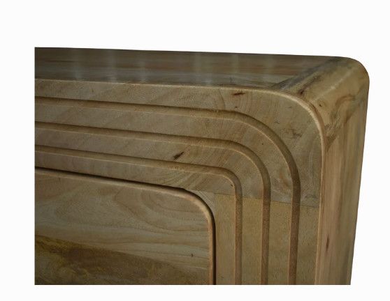Wd. 6 Drawer Curved Juliet Dresser Blch Nat Mango 72 X18 X 34H