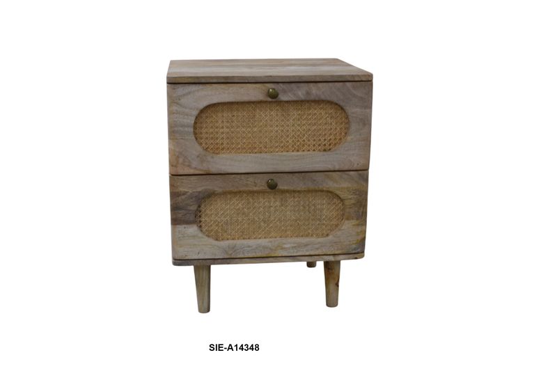 Wd. 2 Drawer Cane Juliet Nightstand SHV- 19Wx18Dx24H Wd. 2 Drawer Cane Juliet Nightstand SHV- 19Wx18Dx24H