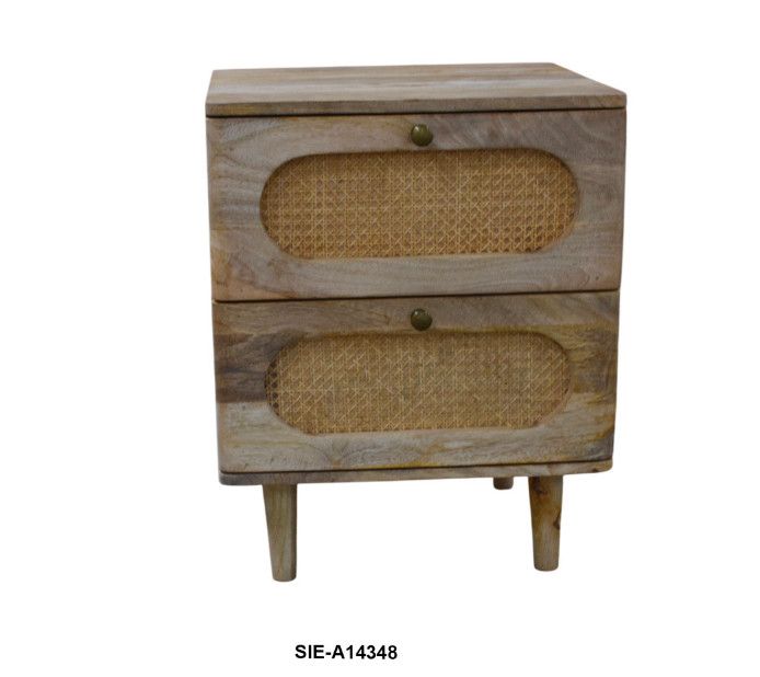 Wd. 2 Drawer Cane Juliet Nightstand SHV- 19Wx18Dx24H Wd. 2 Drawer Cane Juliet Nightstand SHV- 19Wx18Dx24H