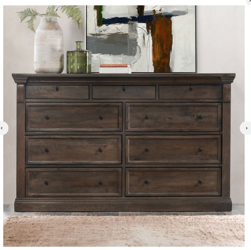 9 Drawer Dresser Burnished Black 88.00"w x 19.00"d x 32.75"h