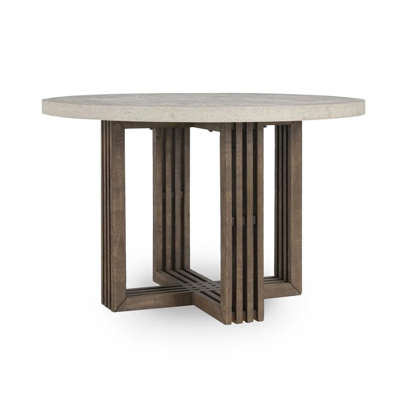Concrete Laminate Pine Base Dining Table 47”W x 47”D x 30”H