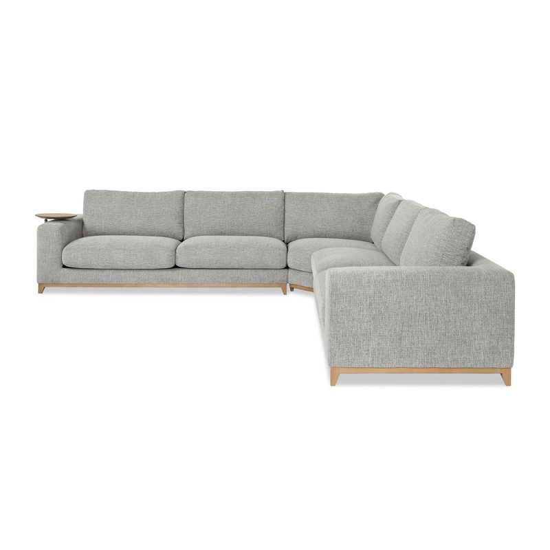 Grey Sectional w A built-in side table on the arm 132x132x32 Grey Sectional w A built-in side table on the arm 132x132x32