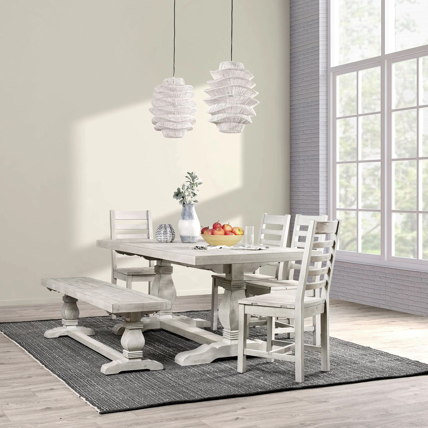 Dining Table Distressed White 78x38x30 Dining Table Distressed White 78x38x30