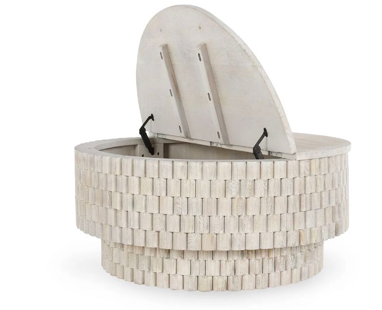 White Round Coffee Table 40x40x 18H