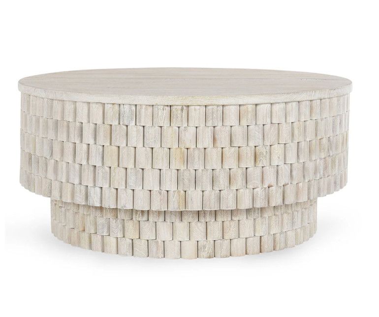 White Round Coffee Table 40x40x 18H