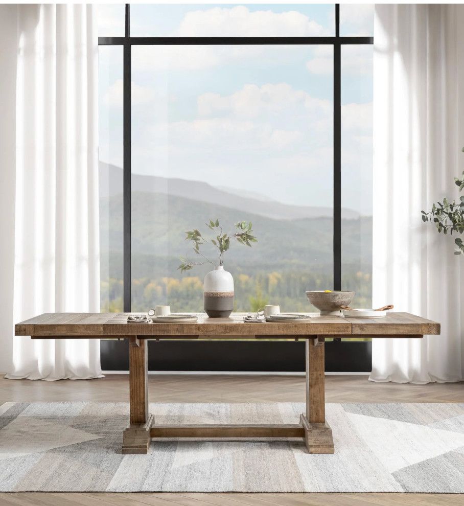 Pine Ext Dining Table 63- 95W x 39D x 30H Pine Ext Dining Table 63- 95W x 39D x 30H