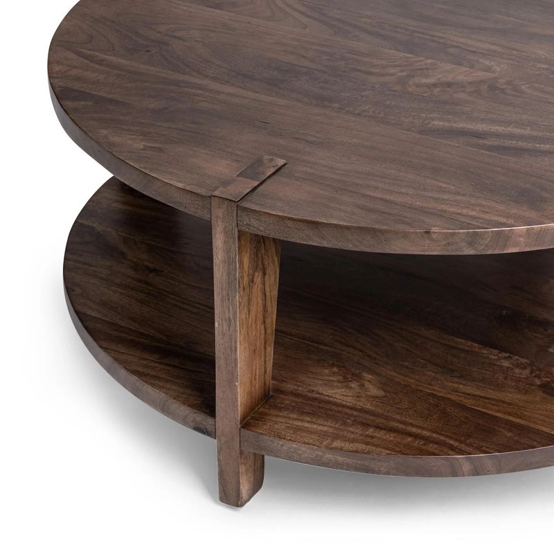 Round Coffee Table Brown 40”W x 40”D x 18”H