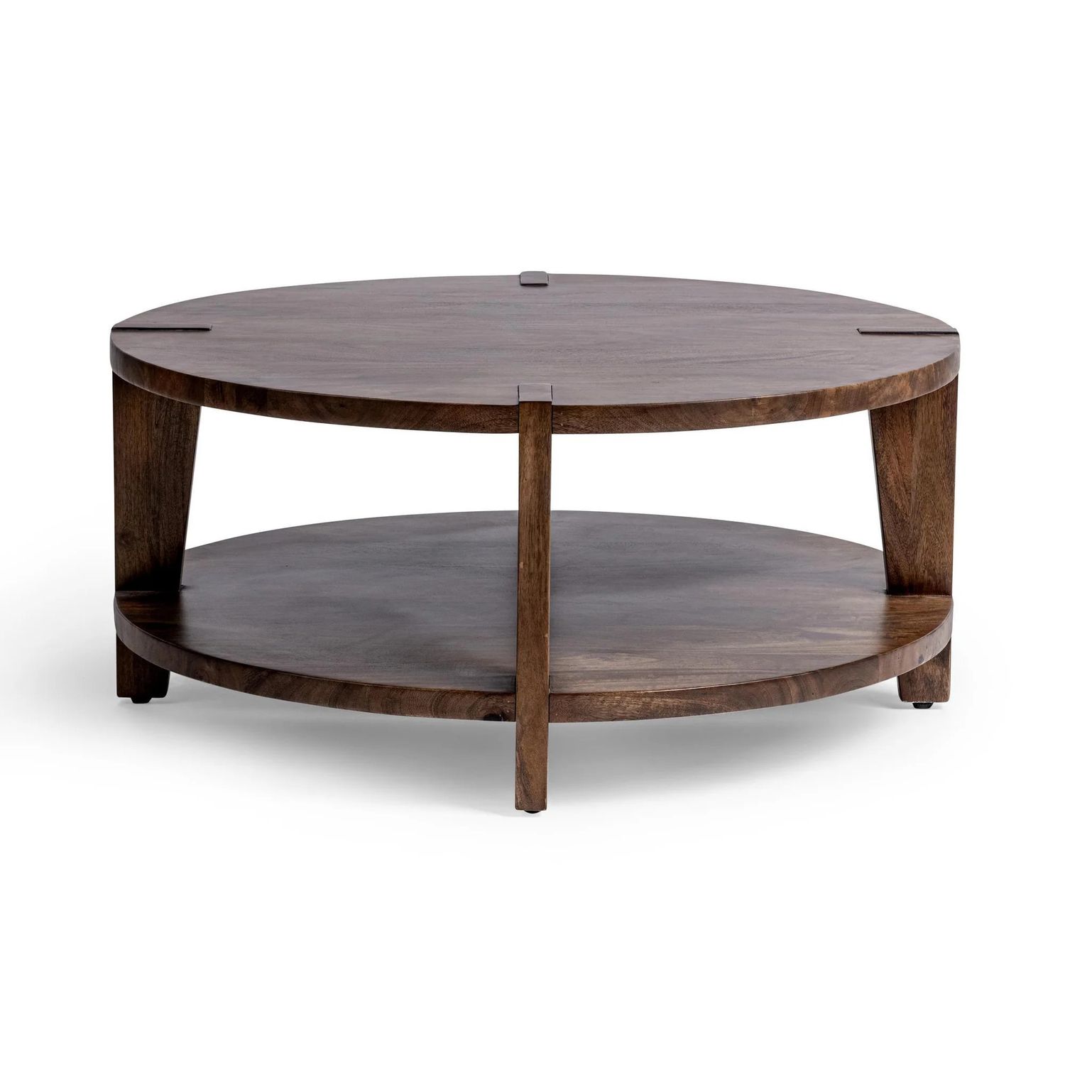 Round Coffee Table Brown 	40”W x 40”D x 18”H