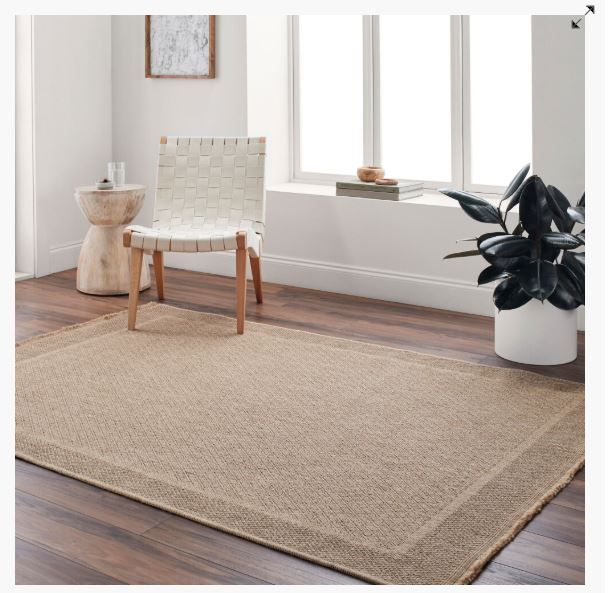 Sumge 2307  9'2 x 12' In door Outdoor rug  (No Pile Fringe Length: 1") Colors: Tan, Black TPX: 16-1334, 19-4004 Made in Turkey