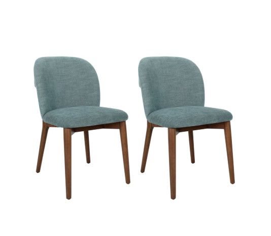 Slate blue Linen Blend Polyester dining Chairs 19W" x 24D" x 32H"