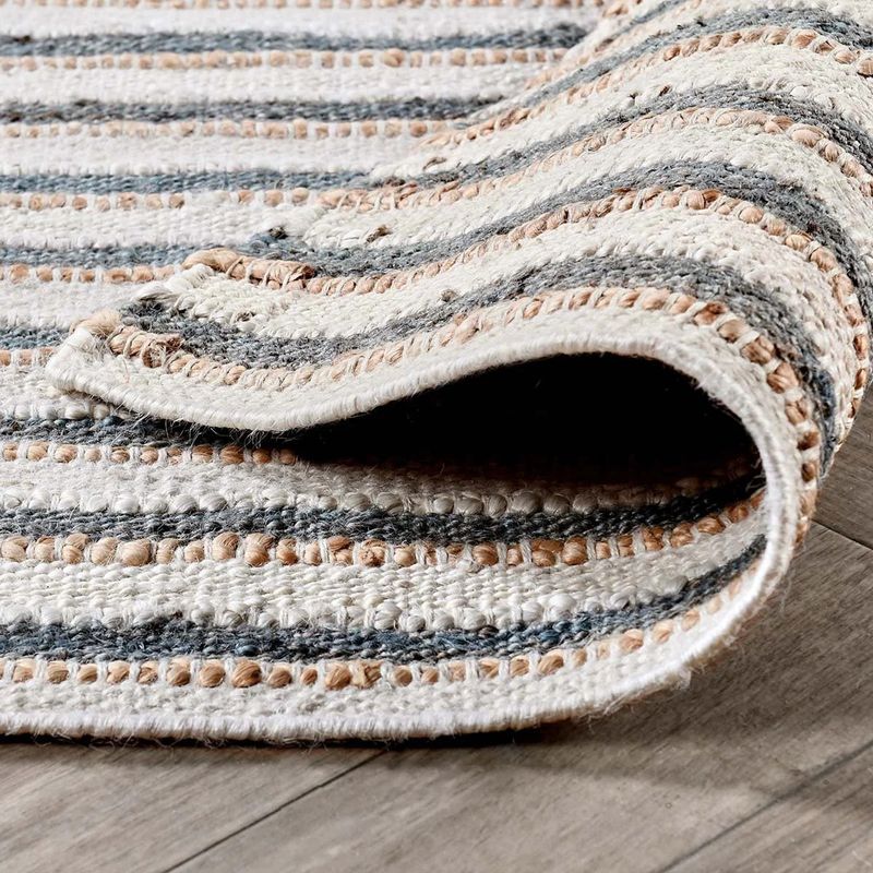 Flash Rug Sale- 8'x10'  Del Mar Ivory/Aqua (No additional Discounts) 90% Jute, 10% Cotton