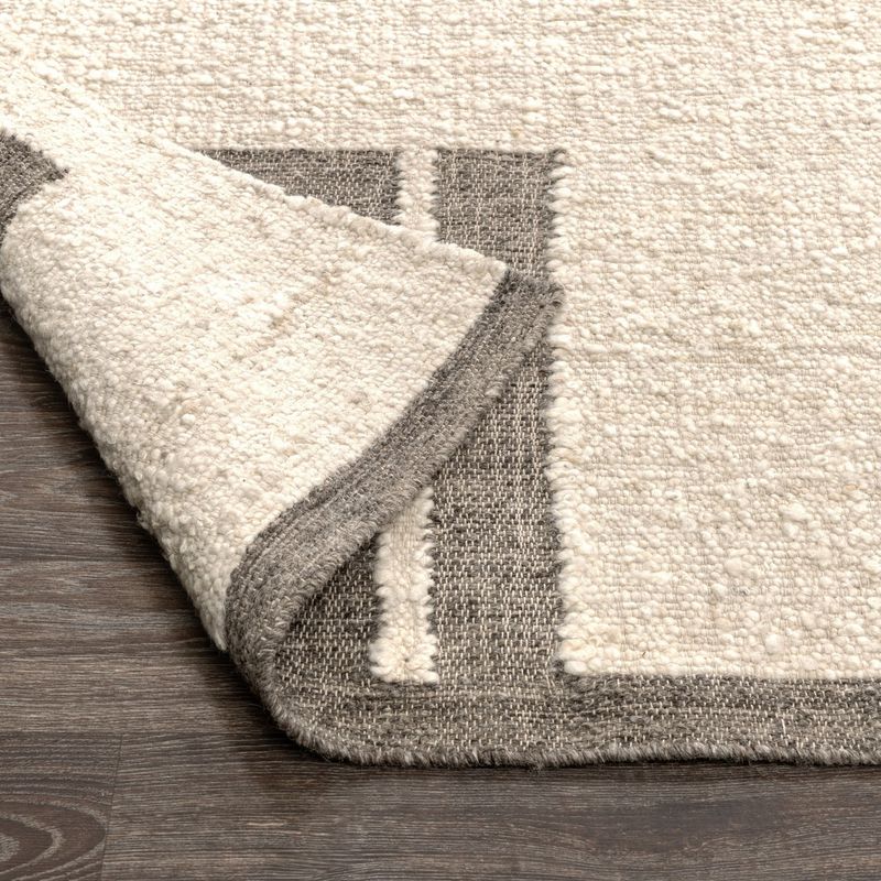 Flash Rug Sale- 8'x10' Kavala Charcoal/Ivory(No additional Discounts) 90% New Zealand Wool/ 10% Cotton