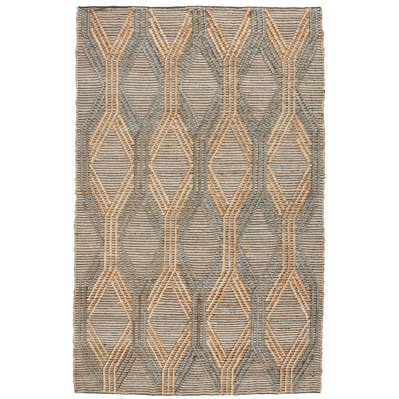 Flash Rug Sale- 8'x10' Sylmar Natural/Mineral Blue (No additional Discounts) 90% Jute, 10% Cotton