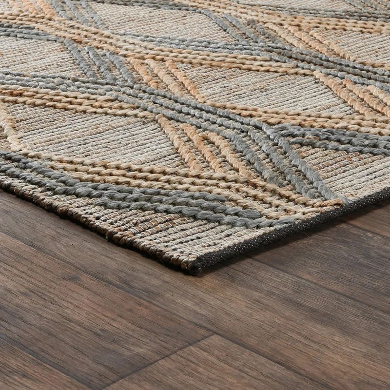 Flash Rug Sale- 8'x10' Sylmar Natural/Mineral Blue (No additional Discounts) 90% Jute, 10% Cotton