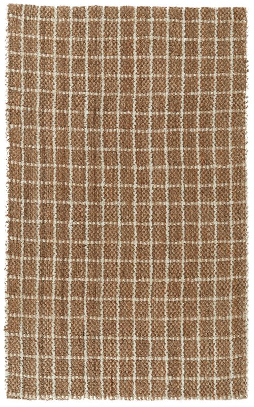 Flash Rug Sale- 8'x10' Windowpane Chenille Natural/Ivory (No additional Discounts) 100% Jute