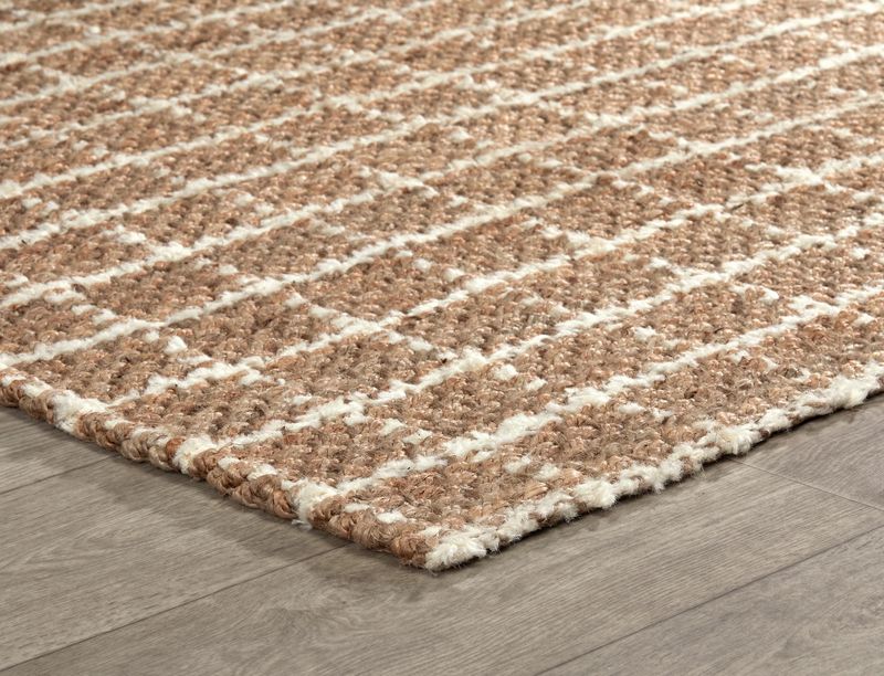 Flash Rug Sale- 8'x10' Windowpane Chenille Natural/Ivory (No additional Discounts) 100% Jute