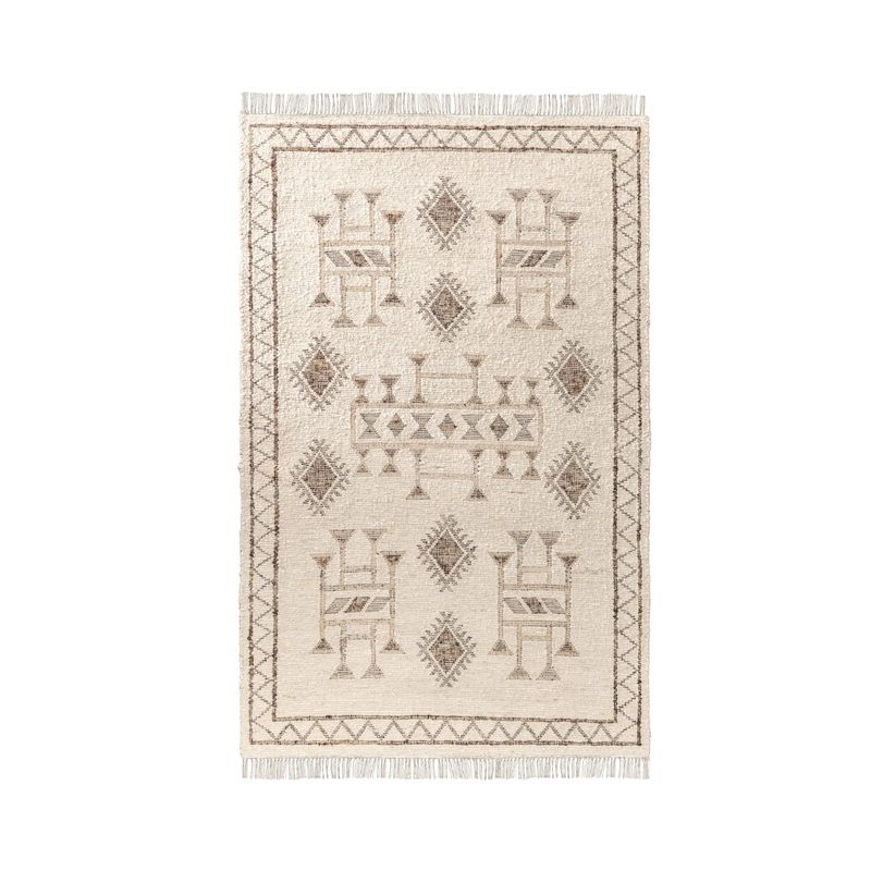 Flash Rug Sale- 9'x12' Gazi Ivory/Brown Multi (No additional Discounts) 50% Wool/40% Jute/10% Cotton