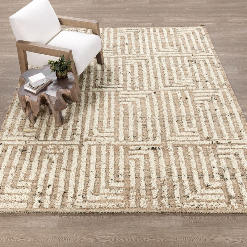 Flash Rug Sale- 9'x12' Tuku Natural/Ivory (No additional Discounts) 60% Jute, 40% Wool