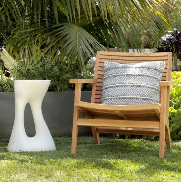 Caro Indoor Outdoor Side Table W: 14.5 in D: 11 in H: 22 in
