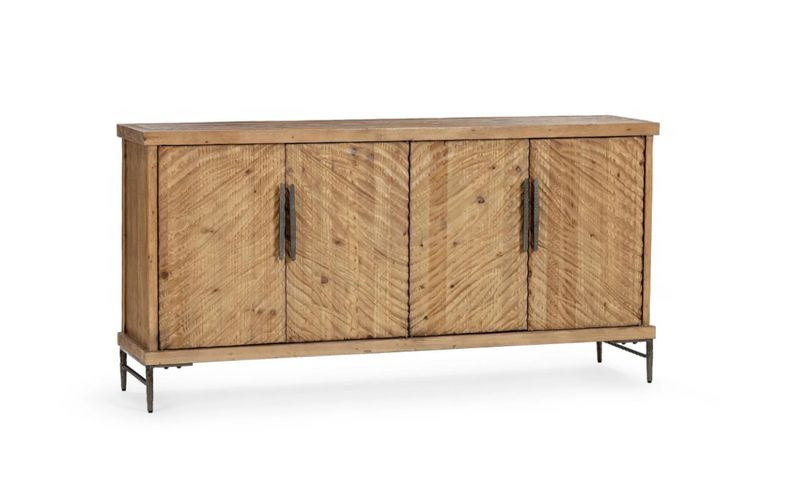On the Wild Side 4 Door Sideboard Nat 71" L x 18" D x 36" H