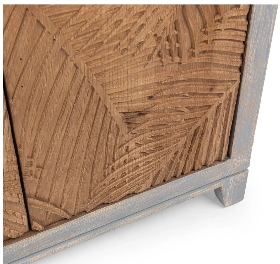 6 Door Coastal Palm Sideboard- 98"W x 18"D x 36"H