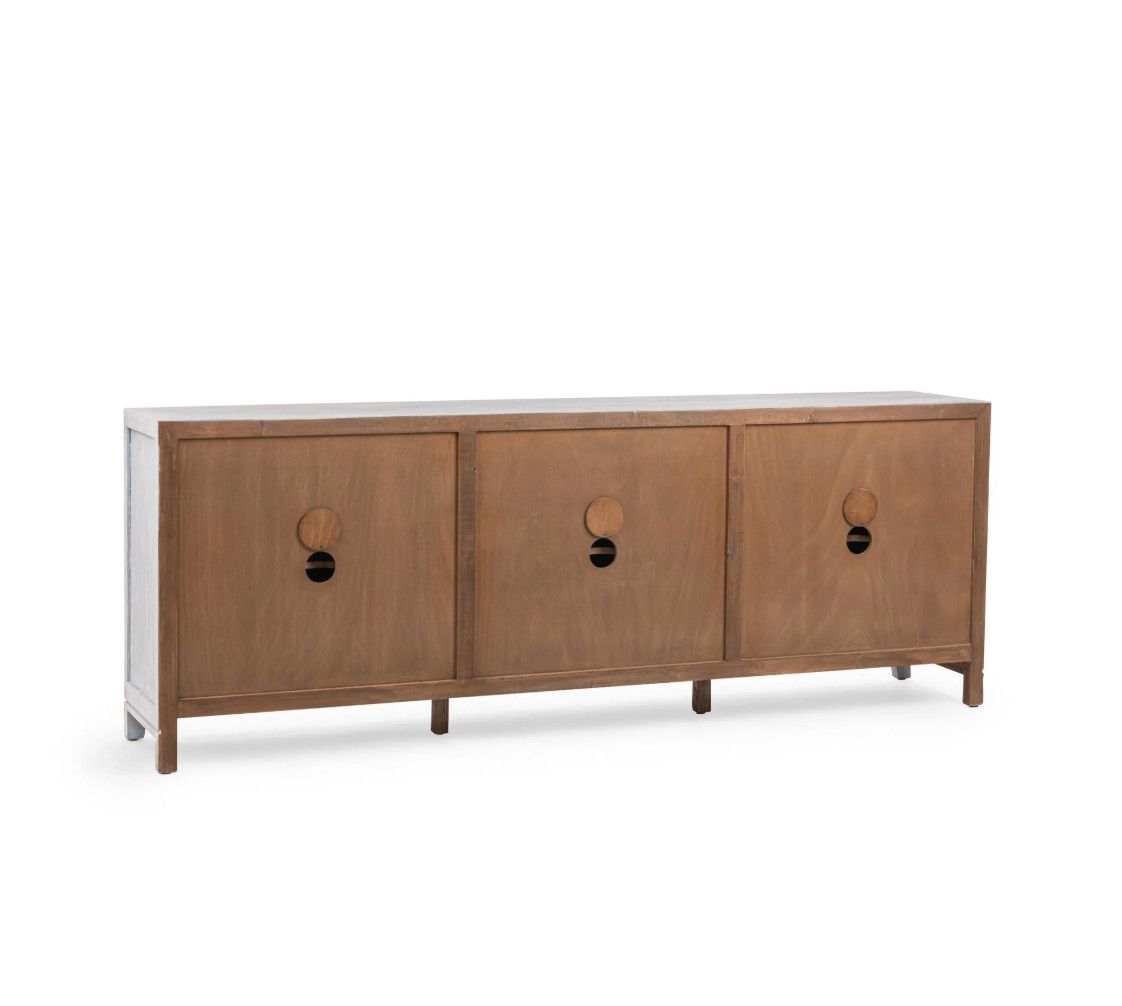 6 Door Coastal Palm Sideboard- 98"W x 18"D x 36"H