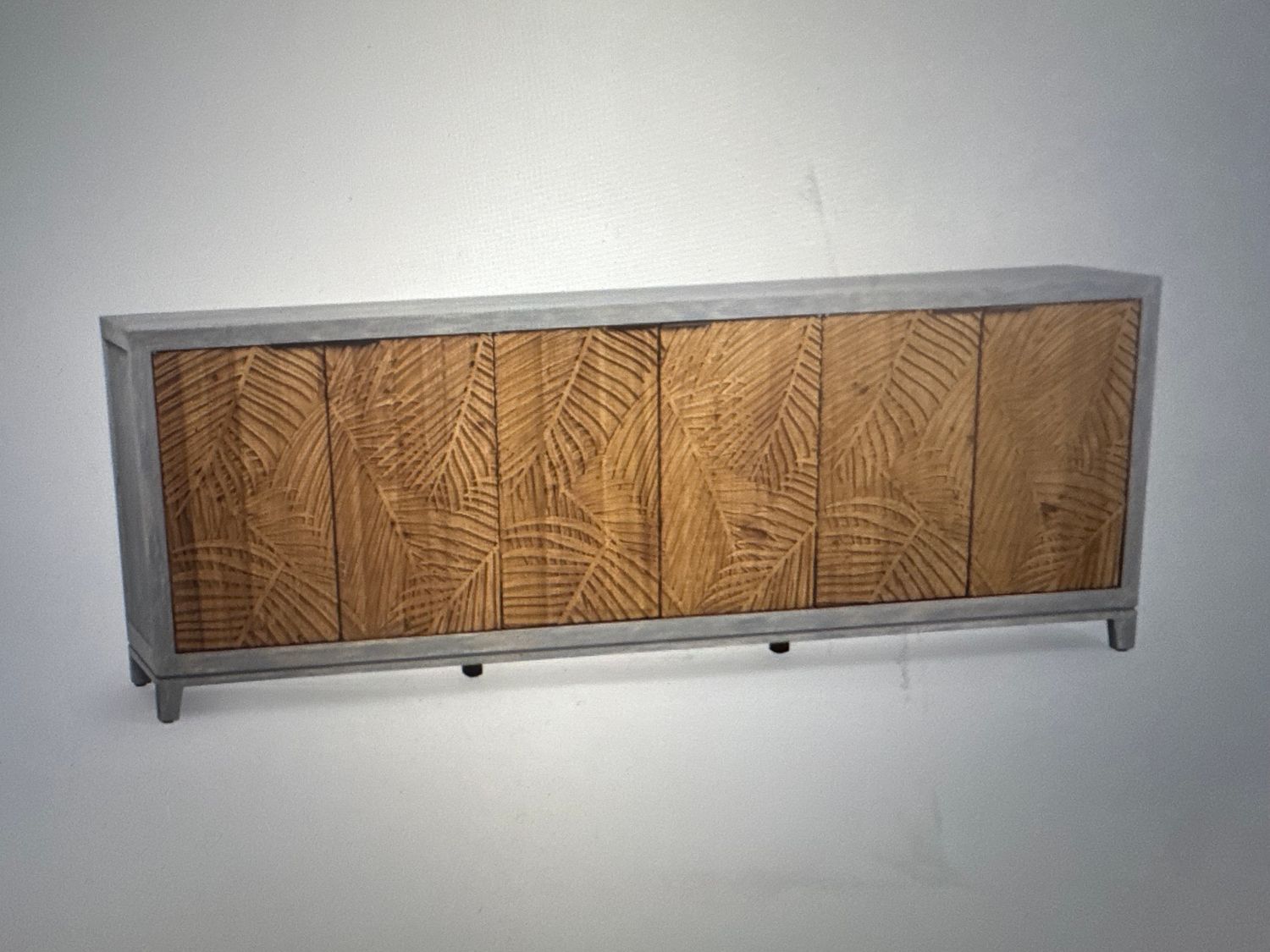 6 Door Coastal Palm Sideboard- 98"W x 18"D x 36"H